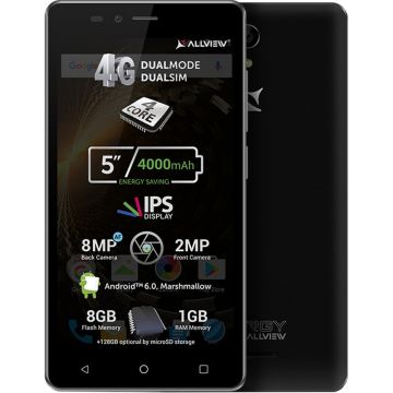 Telefon mobil Allview P6 Energy Lite, 8GB, Dual SIM, Negru