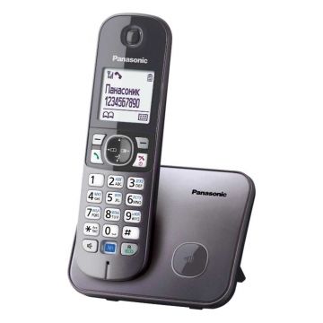 Telefon fara fir DECT Panasonic KX-TG6811FXM, Caller ID, Gri metalic