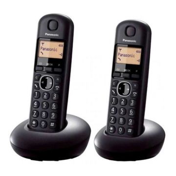 Telefon fara fir DECT Panasonic Twin KX-TGB212FXB, 2 receptoare, Caller ID, Negru