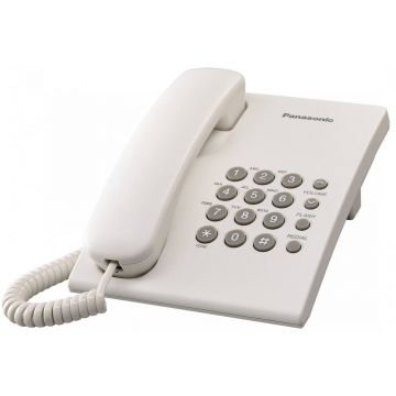 Telefon fix cu fir Panasonic KX-TS500FXW, Alb