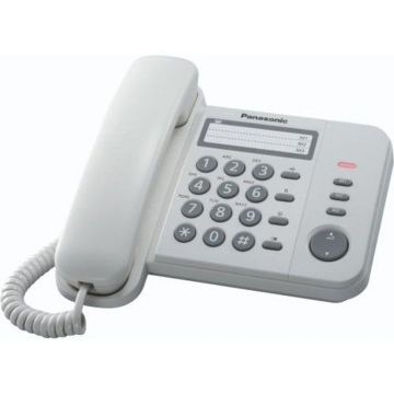 Telefon fix cu fir Panasonic KX-TS520FXW, Alb