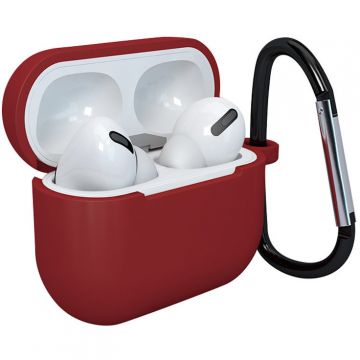Casca de Telefon Carcasa cu carabiniera Silicone Soft Case D compatibila cu Apple AirPods 3 Red