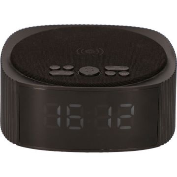Ceas Alarma Incarcare Rapida Wireless 10W si Boxa Bluetooth Negru