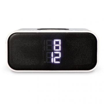 Ceas cu Alarma BXCQI16B Radio FM cu Incarcare Rapida Wireless 10W Alb