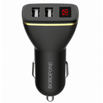 Incarcator Auto BZ11 2.1A Afisaj LED 2x USB Negru