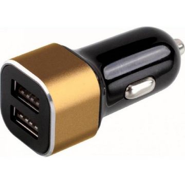 Incarcator Auto TEA181D Dual USB 5V 2.4A Negru/Auriu