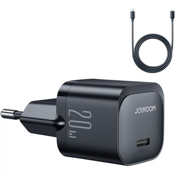 Incarcator Mini JR-TCF02, USB-C, Quick Charge, 20W, Cablu Lightning 1m inclus, Negru
