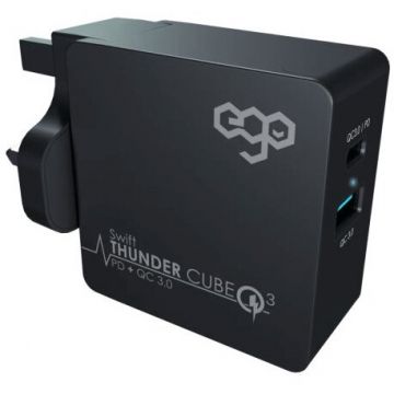 Incarcator Retea Thunder Cube 2.0 WTTC-16 2xUsb QC 3.0 50W Negru