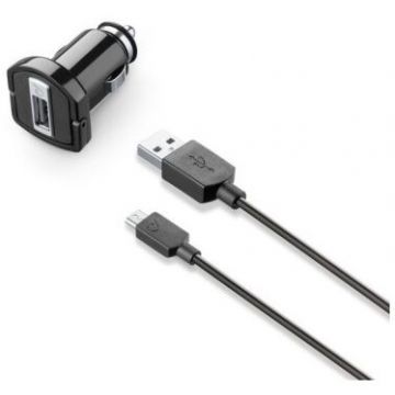 Set Incarcator Auto CBRUSBCCMICROUSB 5W + Cablu Date Micro Usb 1m Negru