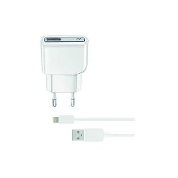 Set Incarcator Retea ACHUSBMFIIPH5W 5W + Cablu Date Lightning 1m Alb