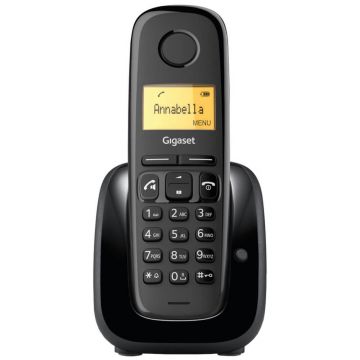 Telefon fara fir DECT Gigaset A280, Agenda 80 contacte, Iluminare display, Negru