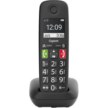 Telefon fara fir DECT Gigaset E290, Agenda 150 contacte, Negru