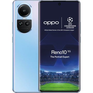 Telefon mobil OPPO Reno10 5G, 256GB, 8GB RAM, Dual SIM, Ice Blue