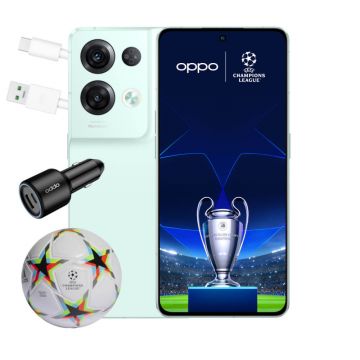 Telefon mobil Oppo Reno8 Pro, 5G, Dual SIM, 258GB, 8GB RAM, Glazed Green + Minge UEFA Champions League