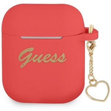 Casca de Telefon GUA2LSCHSR Silicone Charm Heart compatibila cu Apple AirPods 1/2 Rosu