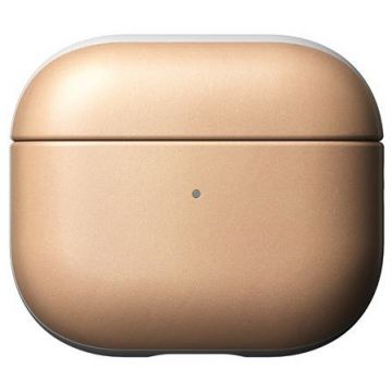 Casca de Telefon Leather compatibila cu Apple AirPods 3 Natural Casca de Telefon Leather compatibila cu Apple AirPods 3 Natural