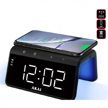 Ceas Alarma Si Incarcare ACRB-2000 Putere Incarcare 10W Wireless Negru