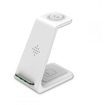 Incarcator A7, Wireless Quick Charge, 10W, Cablu USB-C 1m inclus, Alb