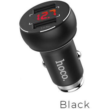 Incarcator Auto 22 2xUSB 2.4A Cu Afisaj Led Negru