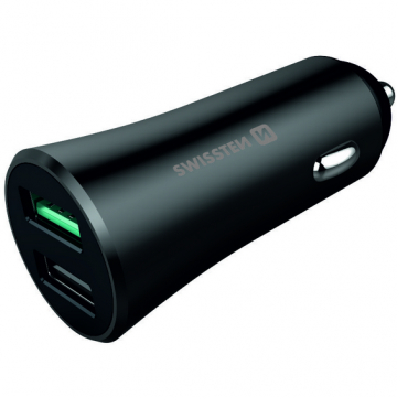 Incarcator Auto 2x USB cu Incarcare Rapida 3.0 30W Negru