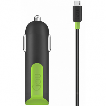 Incarcator Auto cu cablu MicroUSB G-CCM3A-03 Viper 2x USB 3.1A Negru