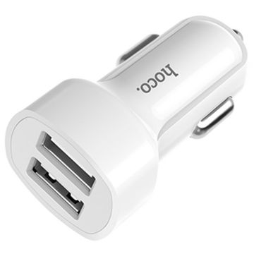 Incarcator Auto Dual USB + Cablu Lightning Z2A Alb