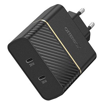 Incarcator Fast Charge 2x USB-C 50W, Power Delivery 3.0, Negru