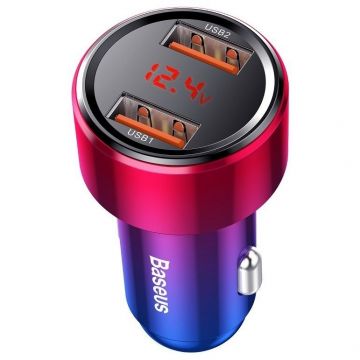 Incarcator Magic, Dual USB, Putere 45W, Quick Charge / Power Delivery 3.0, Red/Blue