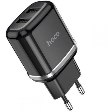 Incarcator N4, Dual USB, Fast Charge, 2.4A, 12W, Negru