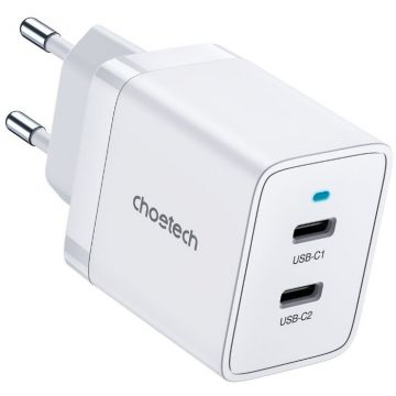 Incarcator Q5006-UE, 2xUSB-C, PD 40W, 3A, Alb
