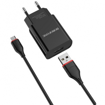 Incarcator Retea BA20A Sharp 1x USB cu Cablu MicroUSB  Negru