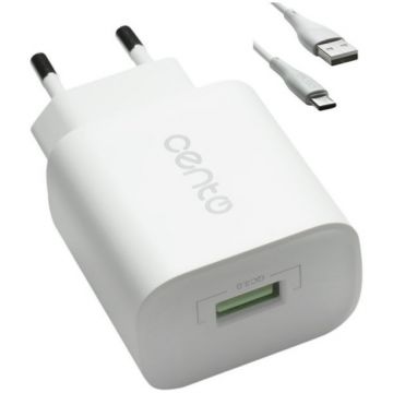 Incarcator Retea P101 USB TipC USB QC 3A 18W Alb