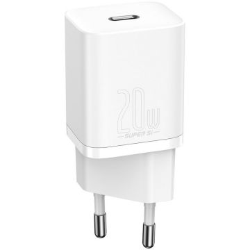 Incarcator Super Si, USB-C, Power Delivery 20W, Alb