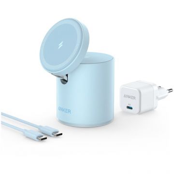 Incarcator wireless QI PowerWave Mag-Go 2in1 20W Blue
