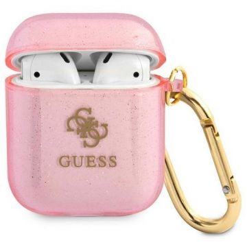 Casca de Telefon GUA2UCG4GP Glitter compatibila cu Apple AirPods 1/2 Roz