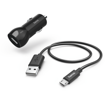 Incarcator auto 183246 Essential Line microUSB 2.4A 1m Negru