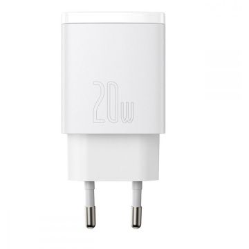 Incarcator CCXJ-B02, USB/USB-C, Quick Charge 3.0, Power Delivery 3.0, 20W, Alb