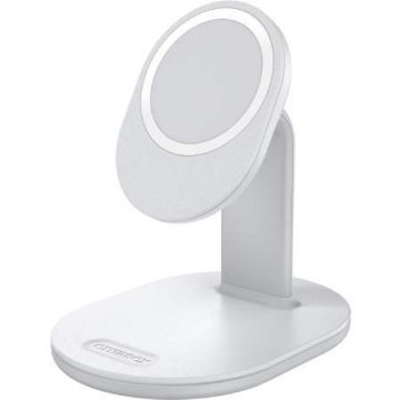 Incarcator Magnetic Stand, compatibil MagSafe, Cablu USB-C inclus, Silver