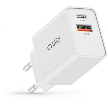 Incarcator NC30W, USB/USB-C, Quick Charge 3.0, Power Delivery 30W, Alb