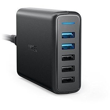 Incarcator retea PowerPort+ 5 Qualcomm Quick Charge 3.0 63W 5x USB PowerIQ Negru