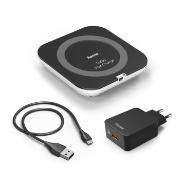 Incarcator Wireless Prime Line TFC 15 Fast Charger plus QC-3.0 Charger Negru