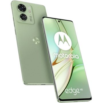 Smartphone Motorola Edge 40, OLED 144Hz, 256GB, 8GB RAM, Dual SIM, 5G, Tri-Camera, Leather Nebula Green