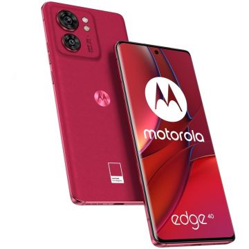 Smartphone Motorola Edge 40, OLED 144Hz, 256GB, 8GB RAM, Dual SIM, 5G, Tri-Camera, Leather Viva Magenta