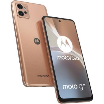 Smartphone Motorola Moto G32, Ecran 90 Hz, 128GB, 6GB RAM, Dual SIM, Camera 50 MPX, Baterie 5000 mAh, incarcare TurboPower, Rose Gold