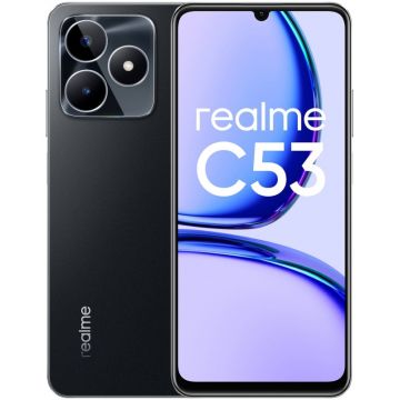 Smartphone Realme C53, 128GB, 6GB RAM, Dual SIM, Tri-Camera, 4G, Baterie 5000 mAh, Mighty Black