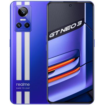 Smartphone Realme GT Neo 3, 120Hz, 256GB, 12GB RAM, Dual SIM, 5G, Sony IMX766 OIS Primary Camera, Nitro Blue