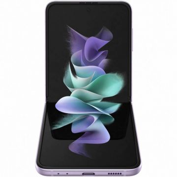 Smartphone Samsung Galaxy Z Flip 3, 120Hz Dynamic AMOLED 2X, Snapdragon 888, 128GB, 8GB RAM, Dual SIM, 5G, Tri-Camera, Lavender