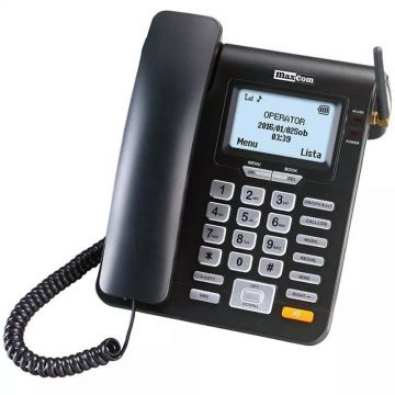 Telefon fix Maxcom MM28DHS cu SIM, Black