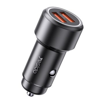 Incarcator Auto Yesido 36 W, 2 x USB, QC 3.0, Negru