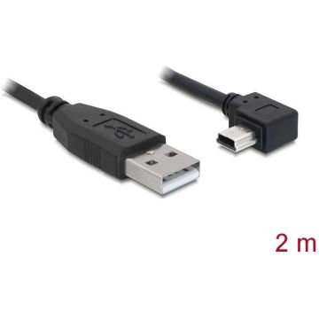 Delock Delock cable USB 2.0-A male > USB mini-B 5pin male angled 2m